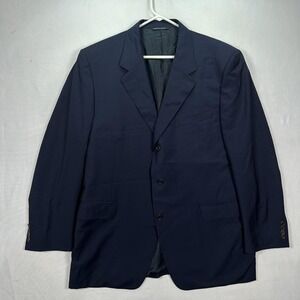 Canali Blazer Mens 46R Navy Blue Wool Mohair Loro Piana Italy 3-Btn Suit Jacket